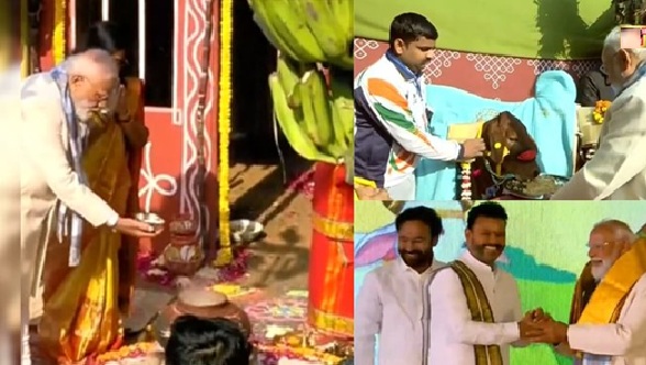 प्रधानमंत्री मोदी ने दिल्ली में केंद्रीय मंत्री एल मुरुगन के घर पोंगल उत्सव में लिया हिस्सा, की गौ सेवा ……………