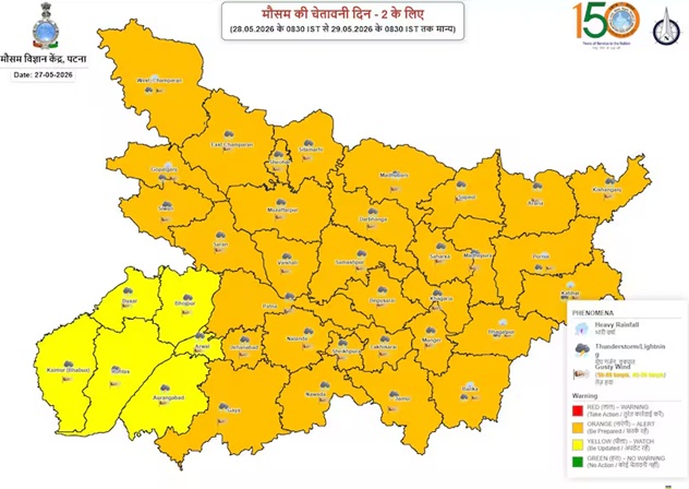 आज पूरे बिहार में आंधी-बारिश, 60 km/h से चलेगी हवा………..