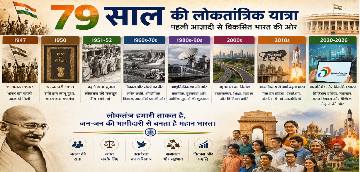 79 साल की लोकतांत्रिक यात्रा में भारत ने काफी दूरी तय की है…..